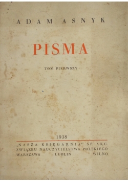 Pisma,Tom I 1938r.