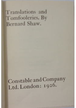 Translations and tomfooleries, 1926 r.