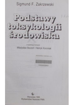 Podstawy toksykologii środowiska