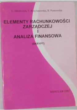 Elementy rachunkowości i analiza finansowa