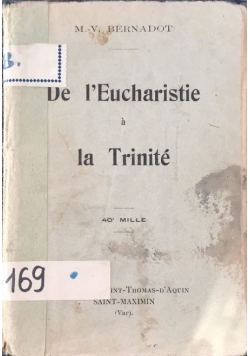 De l'Eucharistie a la trinite, 1919 r.