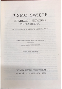 Pismo Święte Starego i Nowego Testamentu