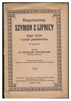 Błogosławiony Szymon z Lipnicy, 1909r.