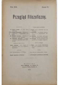 Przegląd filozoficzny, 1914r.