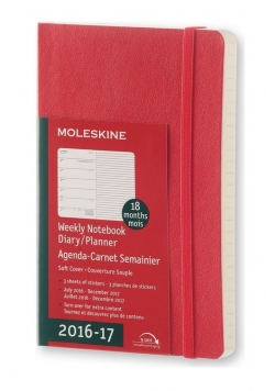 Kalendarz Moleskine 18M 2016/17 P czerwony