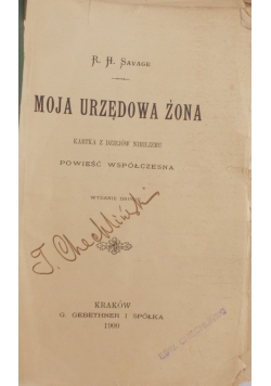 Moja urzędowa żona,1900r.