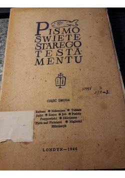 Pismo Święte Starego i Nowego Testamentu, cz 2, 1946 r.