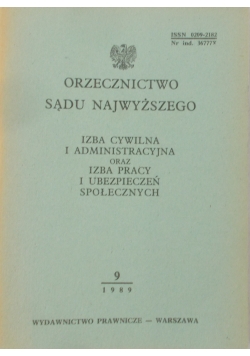 Orzeczenie Sądu Najwyższego,nr 9