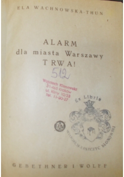 Alarm dla miasta Warszawy TRWA, 1946r