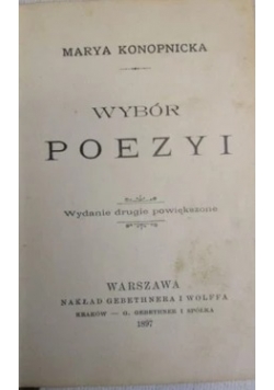 Wybór poezji, 1897r.