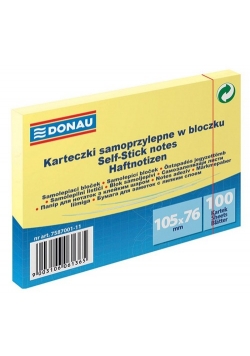 Karteczki samoprzylepne w bloczku 100 kartek jasnożółty