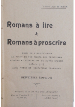 Romans a lire & Romans a proscrire 1908 r.