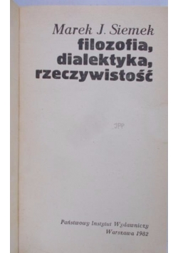 Filozofia, dialektyka, rzeczywistość