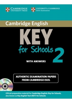 Cambridge English Key for Schools 2 Self-study Pack (Student's Book with Answers and Audio CD)