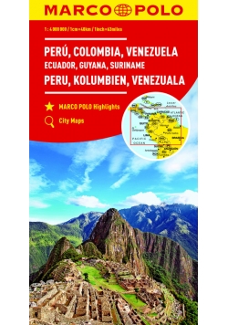Peru Kolumbia Wenezuela Ekwador Gujana Surinam 1:4 000 000