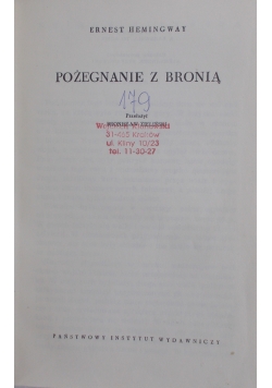 Pożegnanie z bronią