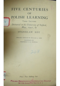 Five centuries of Polish learning,  1941r.
