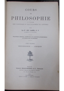 Cours de philosophie, 1907 r.
