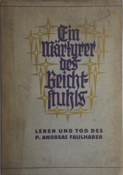 Ein Martyrer des Beichtftuhls, 1931 r.