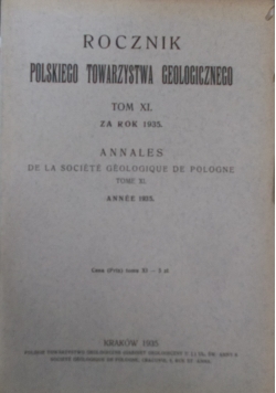 Rocznik Polskiego Towarzystwa geologicznego, tom XI, 1935 r.