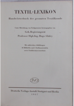 Textil - Lexikon, 1937 r