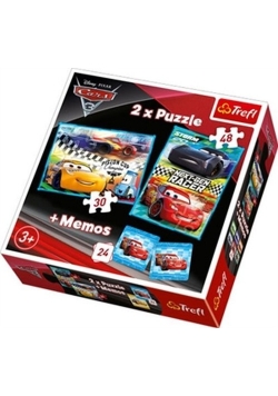 Puzzle 2w1 + Memos Auta 3 Wyścig nowej generacji