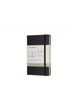 Kalendarz tygodniowy wertikalny Moleskine 12M P, twarda oprawa, czarny