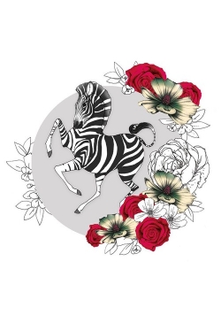 Karnet Swarovski kwadrat Zebra kwiaty