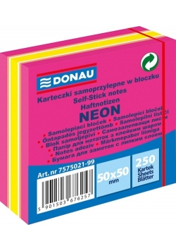 Kartki samoprzylepne kostka neon pastel