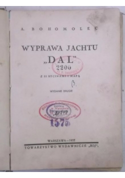 Wyprawa jachtu Dal, 1937 r.