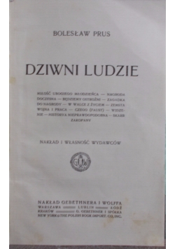 Dziwni ludzie, 1914 r.