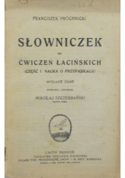 Słowniczek do ćwiczeń łacińskich, 1923 r.