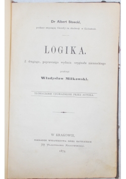 Logika, 1874r.