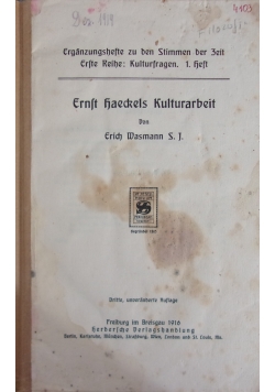 Ernst Haeckels Kulturarbeit,1916r.
