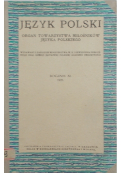 Język polski, rocznik XI, 1926 r.