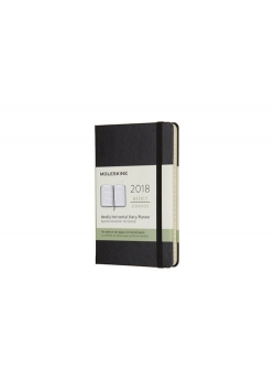 Kalendarz tygodniowy horyzontalny Moleskine 12M P, twarda oprawa, czarny