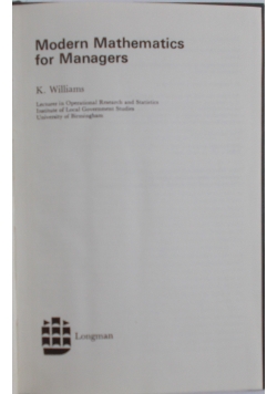 Modern Mathematics for Managers