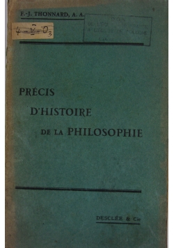 Precis D'historie de la philosophie