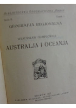 Australja i oceanja, 1927r.