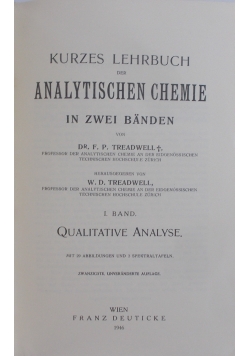 Kurzes Lehrbuch der Analytischen Chemie, 1946r.