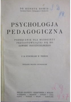 Psychologia pedagogiczna, 1930 r.