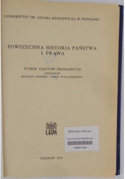 Powszechna historia państwa i prawa
