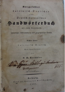 Handworterbuch,1841r.