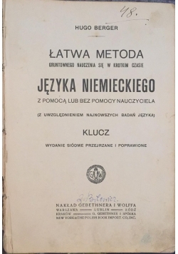 Łatwa metoda gruntownego nauczenia się w krótkim czasie języka niemieckiego, 1916 r.