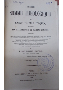 Petite Somme Theologique ,1862r.