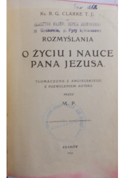 Rozmyślania o życiu i nauce Pana Jezusa, 1915 r.
