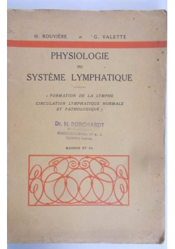 Physiologie du systeme lymphatique, 1937 r.