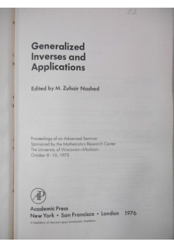 Generalized Inverses and Applications