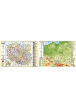 Polska fizyczno-administracyjna mapa - podkładka na biurko