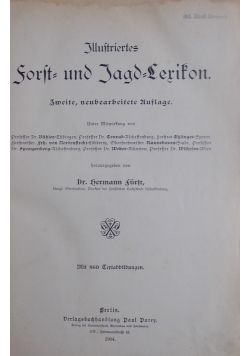 Illustriertes Forst- und Jagd-Lexikon, 1904 r.